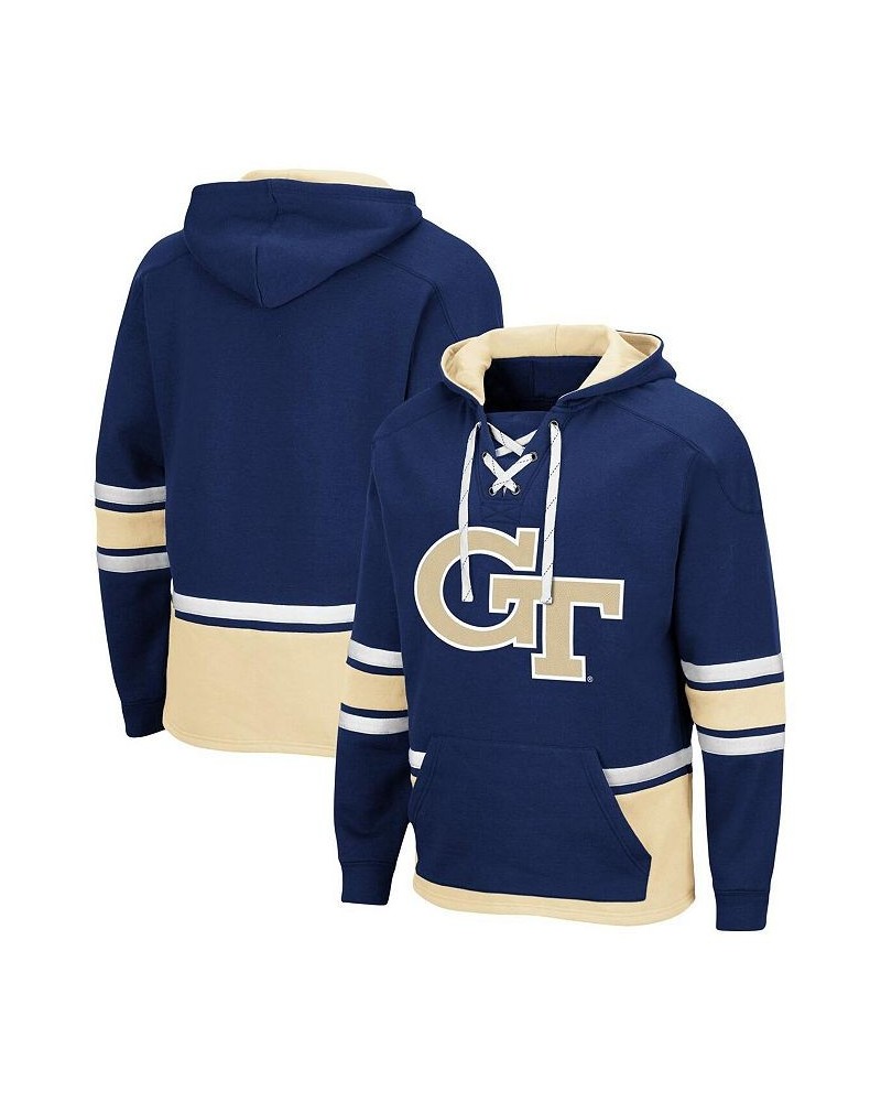 Men's Navy GA Tech Yellow Jackets Lace Up 3.0 Pullover Hoodie $23.20 Sweatshirt