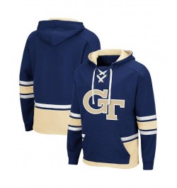 Men's Navy GA Tech Yellow Jackets Lace Up 3.0 Pullover Hoodie $23.20 Sweatshirt