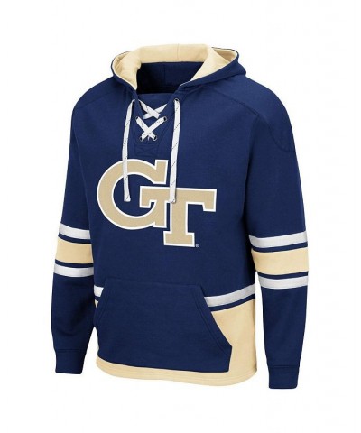 Men's Navy GA Tech Yellow Jackets Lace Up 3.0 Pullover Hoodie $23.20 Sweatshirt