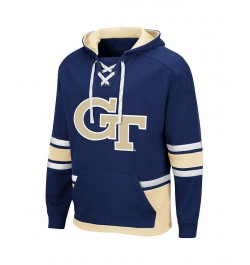 Men's Navy GA Tech Yellow Jackets Lace Up 3.0 Pullover Hoodie $23.20 Sweatshirt