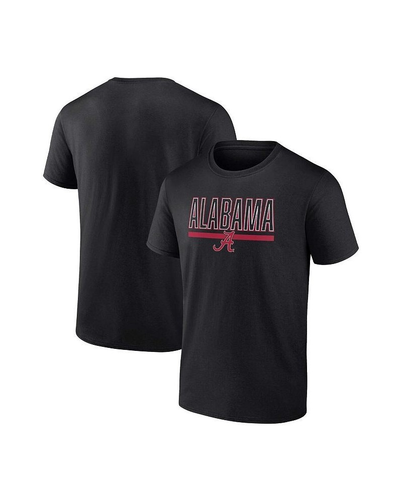 Men's Branded Black Alabama Crimson Tide Classic Inline Team T-shirt $16.45 T-Shirts