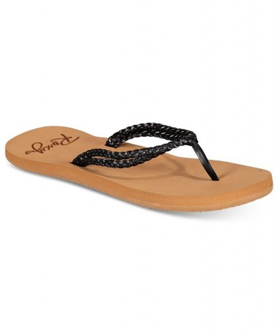 Women's Costas Flip Flops Black $14.00 Shoes