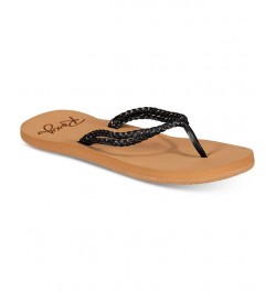 Women's Costas Flip Flops Black $14.00 Shoes