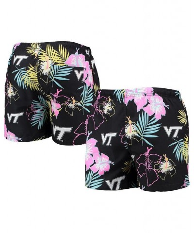 Men's Black Virginia Tech Hokies Neon Floral Swim Trunks $27.60 Swimsuits