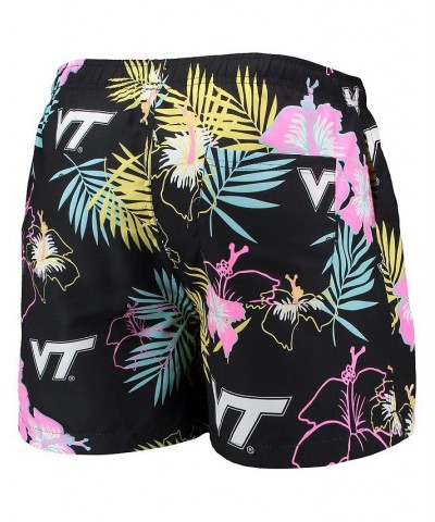 Men's Black Virginia Tech Hokies Neon Floral Swim Trunks $27.60 Swimsuits