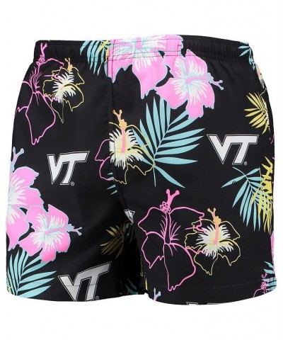 Men's Black Virginia Tech Hokies Neon Floral Swim Trunks $27.60 Swimsuits