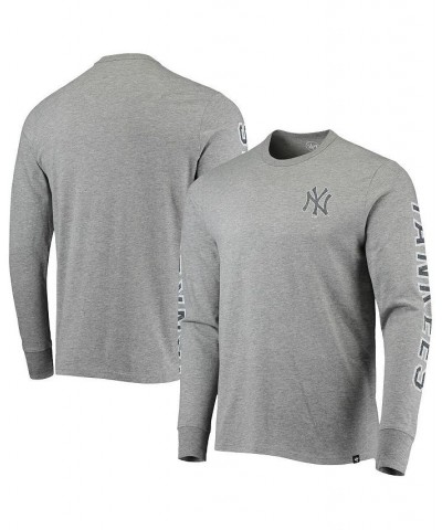 Men's '47 Heathered Gray New York Yankees Team Long Sleeve T-shirt $25.85 T-Shirts