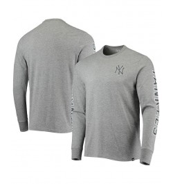 Men's '47 Heathered Gray New York Yankees Team Long Sleeve T-shirt $25.85 T-Shirts