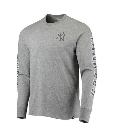 Men's '47 Heathered Gray New York Yankees Team Long Sleeve T-shirt $25.85 T-Shirts