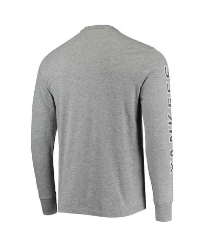 Men's '47 Heathered Gray New York Yankees Team Long Sleeve T-shirt $25.85 T-Shirts