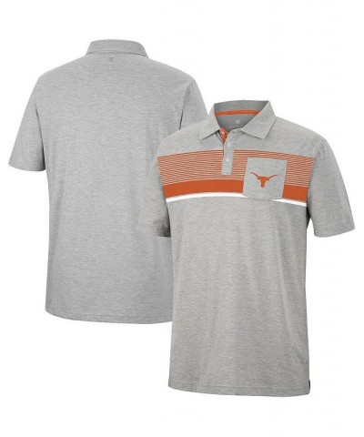 Men's Heathered Gray Texas Longhorns Golfer Pocket Polo Shirt $23.09 Polo Shirts