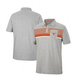 Men's Heathered Gray Texas Longhorns Golfer Pocket Polo Shirt $23.09 Polo Shirts