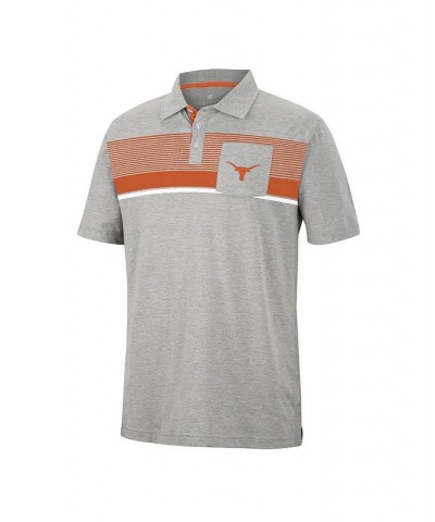 Men's Heathered Gray Texas Longhorns Golfer Pocket Polo Shirt $23.09 Polo Shirts