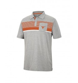 Men's Heathered Gray Texas Longhorns Golfer Pocket Polo Shirt $23.09 Polo Shirts