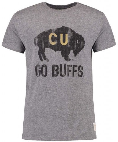 Men's Heathered Gray Colorado Buffaloes Go Buffs Vintage-Like Tri-Blend T-shirt $16.56 T-Shirts