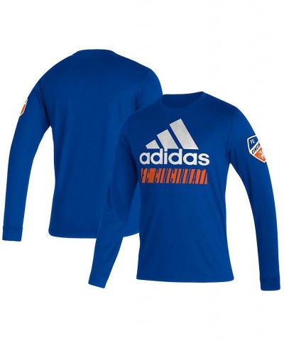 Men's Blue FC Cincinnati Vintage-Like Performance Long Sleeve T-shirt $28.49 T-Shirts