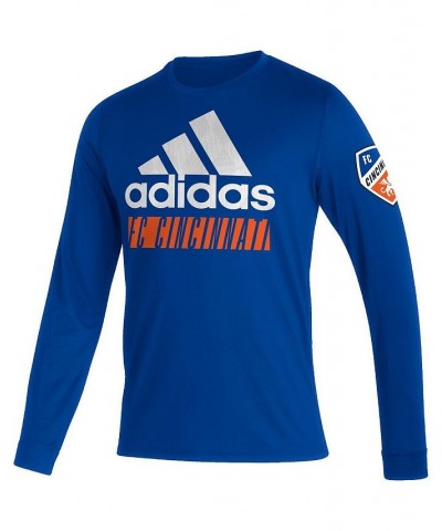 Men's Blue FC Cincinnati Vintage-Like Performance Long Sleeve T-shirt $28.49 T-Shirts