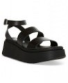 Women's Tenisy Ankle-Strap Platform Sandals Black $52.47 Shoes