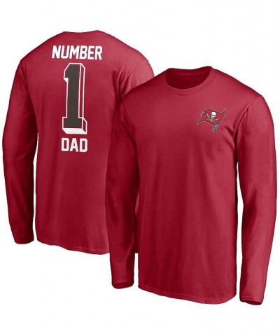 Men's Red Tampa Bay Buccaneers 1 Dad Long Sleeve T-shirt $22.19 T-Shirts