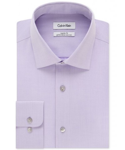 Calvin Klein Men's STEEL Classic-Fit Non-Iron Performance Herringbone Spread Collar Dress Shirt PD04 $25.37 Dress Shirts