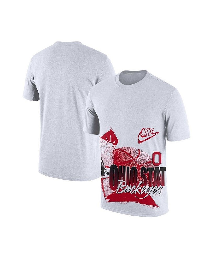 Men's White Ohio State Buckeyes Basketball 90s Hoop Max T-shirt $20.00 T-Shirts