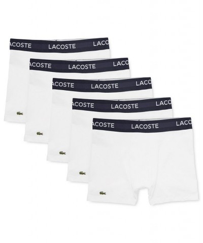 Men’s 5 Pack Cotton Boxer Brief Underwear White $31.97 Underwear