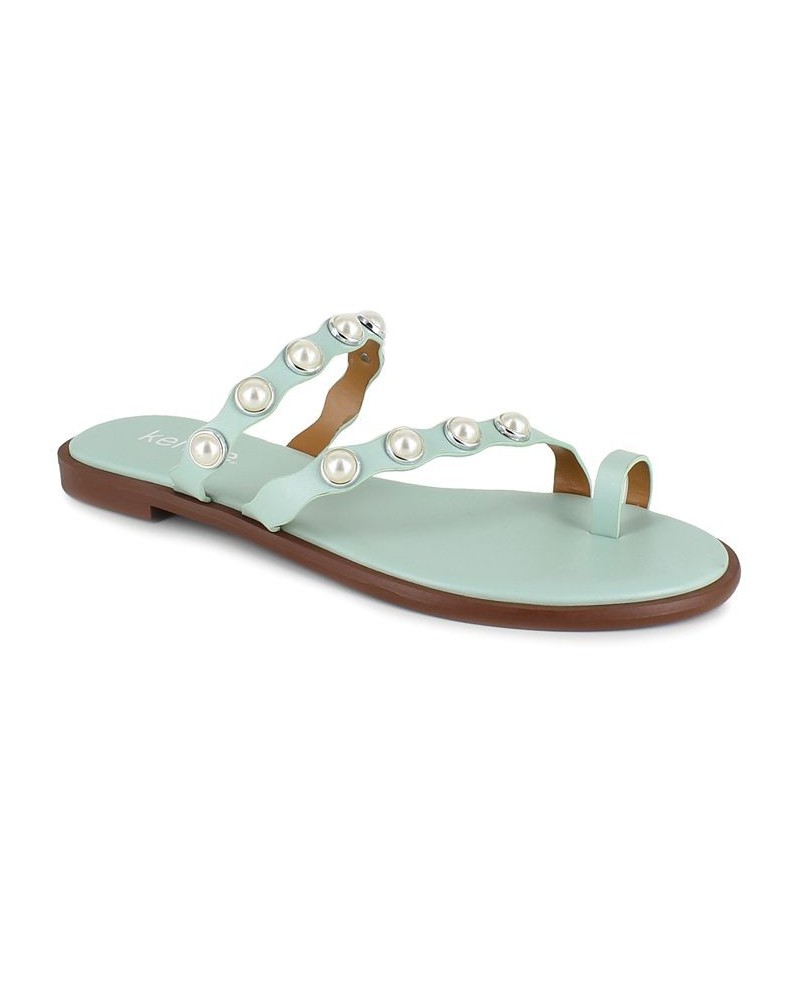 Women's Maltese Flat Sandals Green $27.02 Shoes