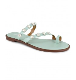 Women's Maltese Flat Sandals Green $27.02 Shoes