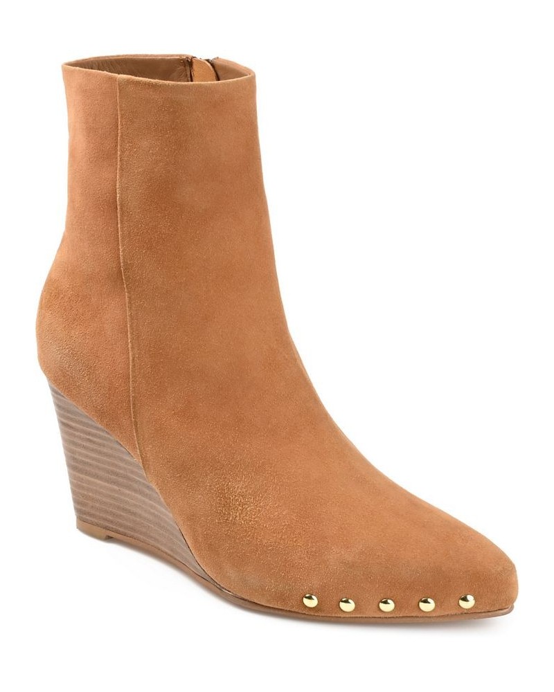 Women's Reeya Studded Bootie Tan/Beige $62.90 Shoes