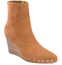 Women's Reeya Studded Bootie Tan/Beige $62.90 Shoes