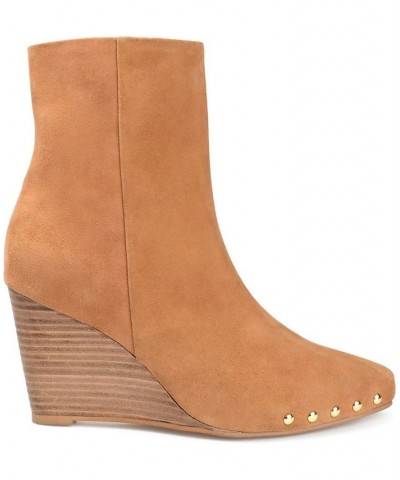 Women's Reeya Studded Bootie Tan/Beige $62.90 Shoes