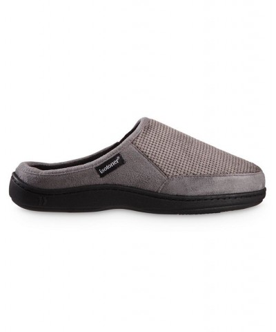 Men's Advanced Memory Foam Microsuede and Houndstooth Jasper Hoodback Comfort Slippers Ash $15.18 Slippers