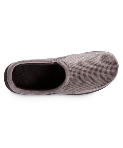 Men's Advanced Memory Foam Microsuede and Houndstooth Jasper Hoodback Comfort Slippers Ash $15.18 Slippers