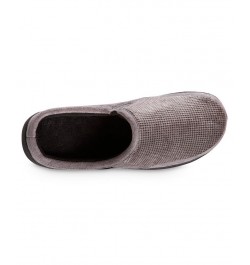 Men's Advanced Memory Foam Microsuede and Houndstooth Jasper Hoodback Comfort Slippers Ash $15.18 Slippers