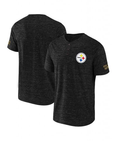 Men's NFL x Darius Rucker Collection by Black Pittsburgh Steelers Slub Henley T-shirt $23.99 T-Shirts