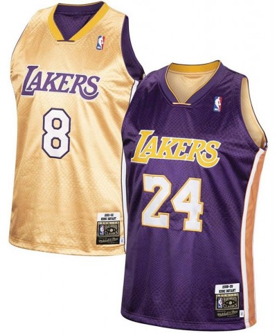 Men's Kobe Bryant Gold-Tone,Purple Los Angeles Lakers Authentic Reversible Jersey $170.20 Jersey