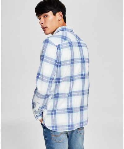 Men's Brock Classic-Fit Textured Plaid Button-Down Shirt White $19.50 Shirts