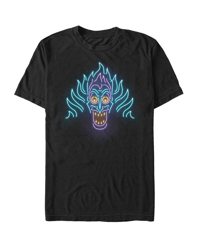 Disney Men's Hercules Neon Hades Head Shot, Short Sleeve T-Shirt Black $16.10 T-Shirts