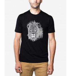 Men's Premium Blend Word Art Lion T-shirt Black $25.19 T-Shirts