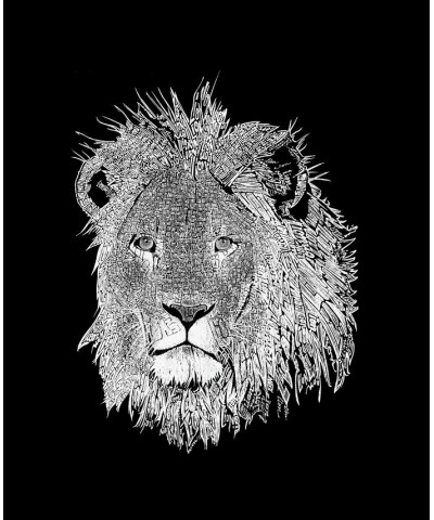 Men's Premium Blend Word Art Lion T-shirt Black $25.19 T-Shirts