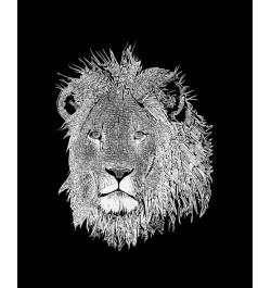 Men's Premium Blend Word Art Lion T-shirt Black $25.19 T-Shirts