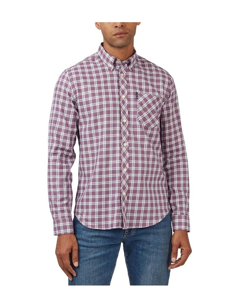 Men's House Tartan Regular-Fit Shirt Purple $46.87 Shirts