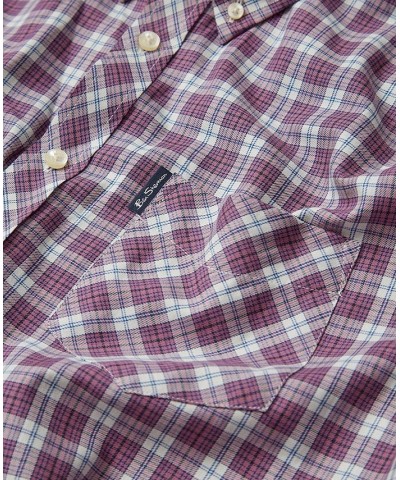 Men's House Tartan Regular-Fit Shirt Purple $46.87 Shirts