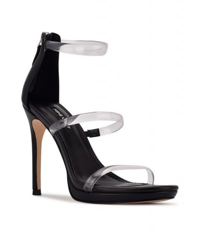 Women's Leah Heeled Dress Sandals Black $37.06 Shoes