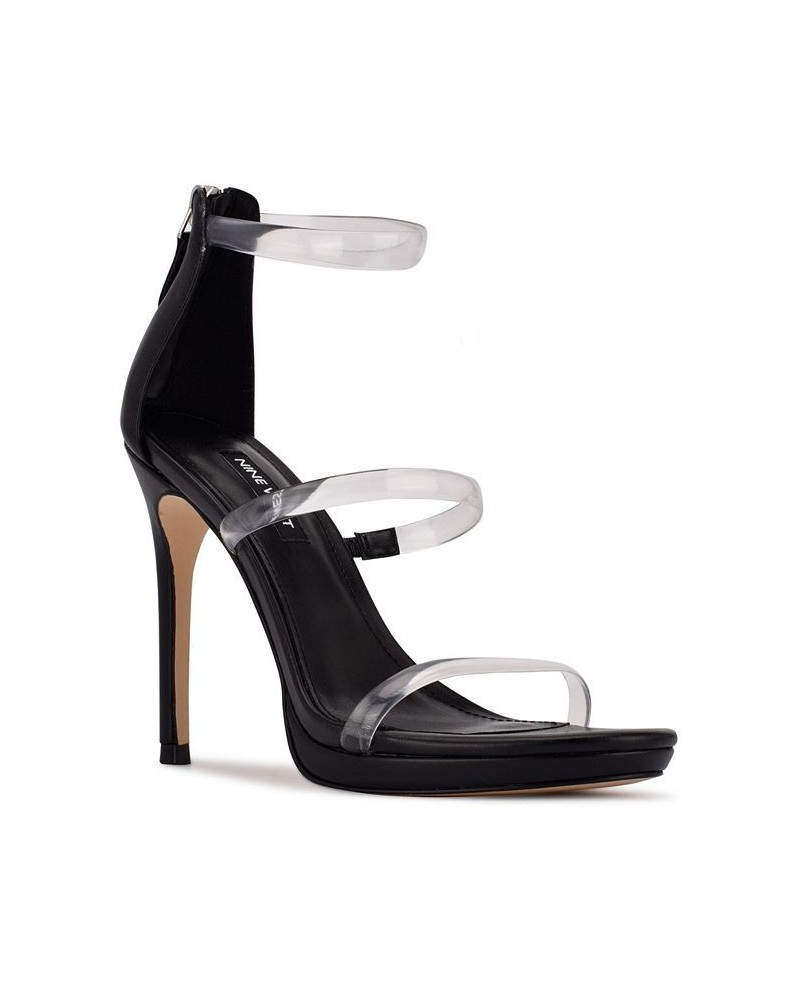 Women's Leah Heeled Dress Sandals Black $37.06 Shoes