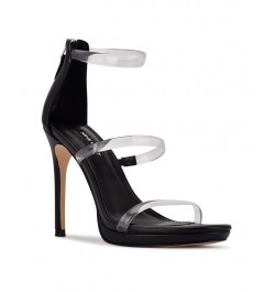 Women's Leah Heeled Dress Sandals Black $37.06 Shoes