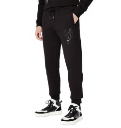 Men's Joggers with Metallic Bunny Logo Black $31.92 Pants