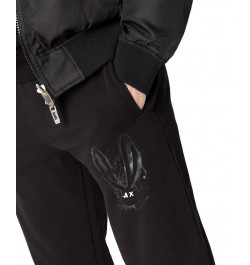 Men's Joggers with Metallic Bunny Logo Black $31.92 Pants