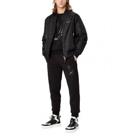 Men's Joggers with Metallic Bunny Logo Black $31.92 Pants