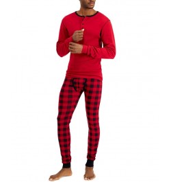 Men's Long John Sleep Pajamas, 2-Piece Set PD01 $17.23 Pajama